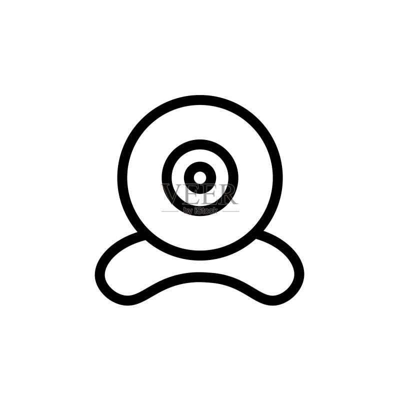 网络摄像头扁平线条图标标志模板图标素材