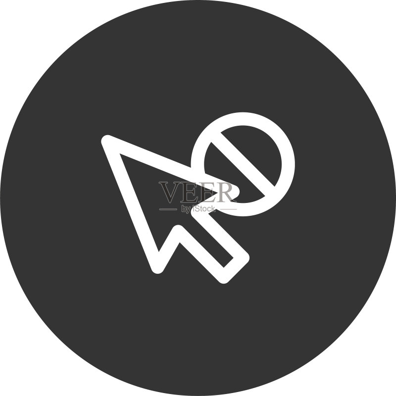 网页现代风格的禁止光标图标图标素材
