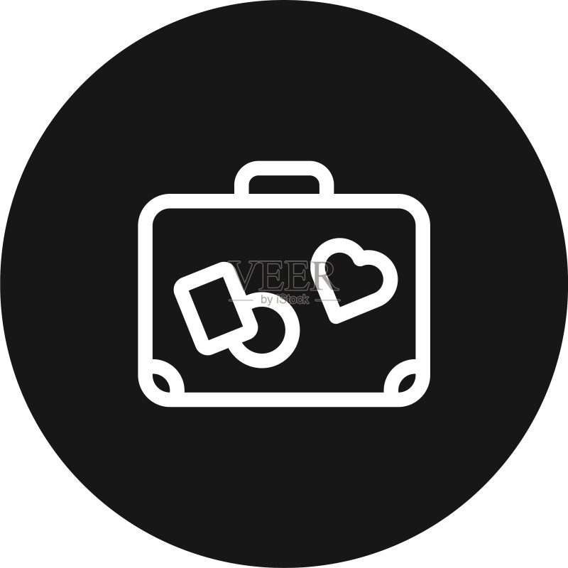 行李箱图标:简约汽车标志图标素材