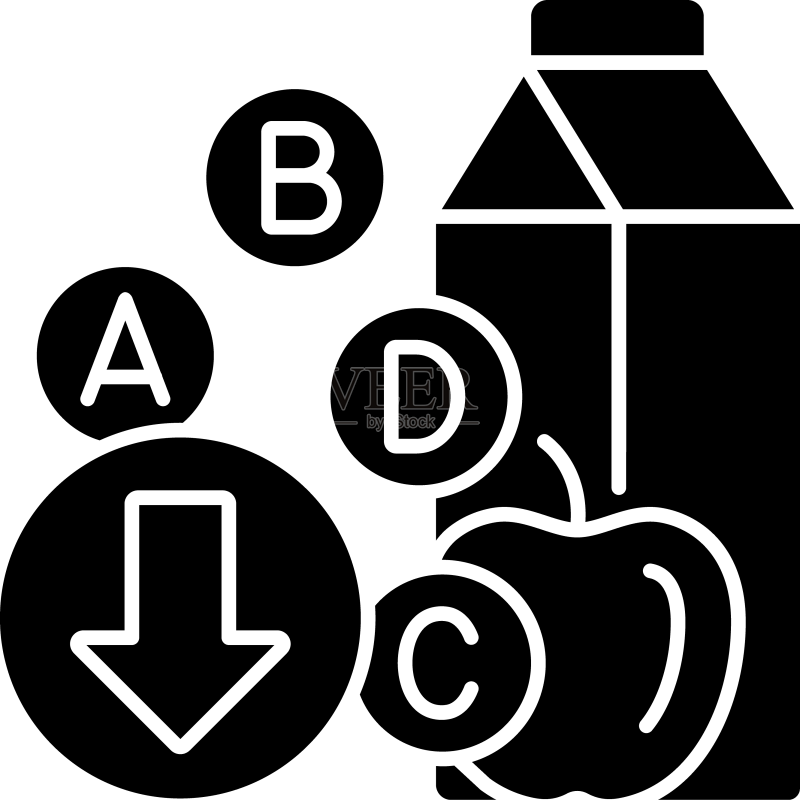 维生素缺乏症黑色字形图标图标素材