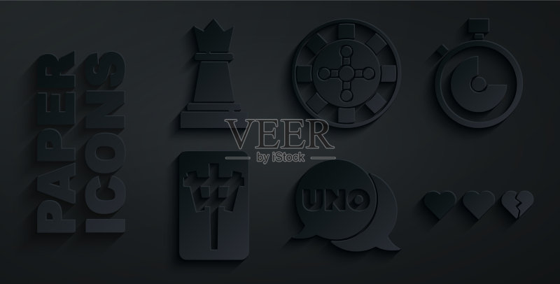 UNO牌秒表麻将素材图标素材