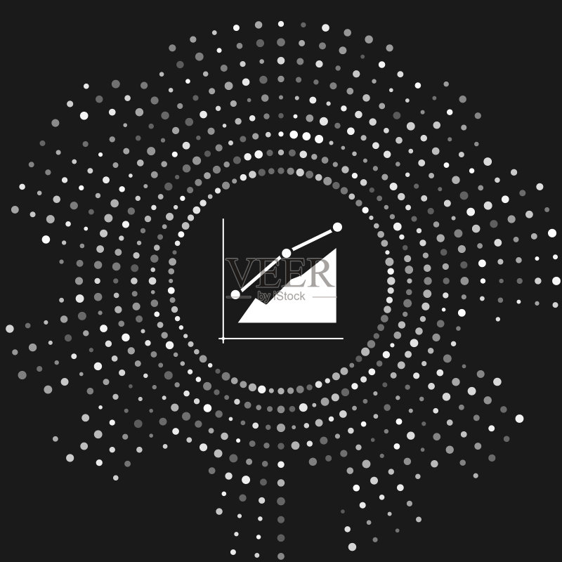 灰色背景上的白色饼图信息图图标图标素材