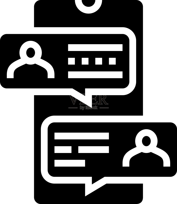 手机聊天字形图标图标素材