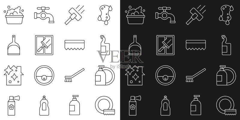 餐具洗涤剂瓶线条图标图标素材