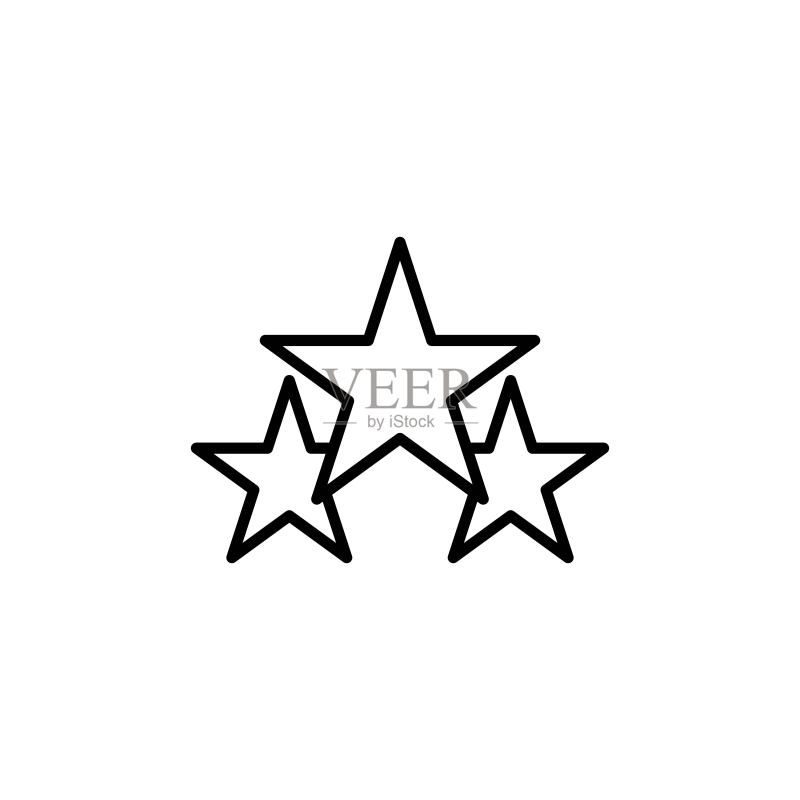 黑色星星轮廓图标图标素材