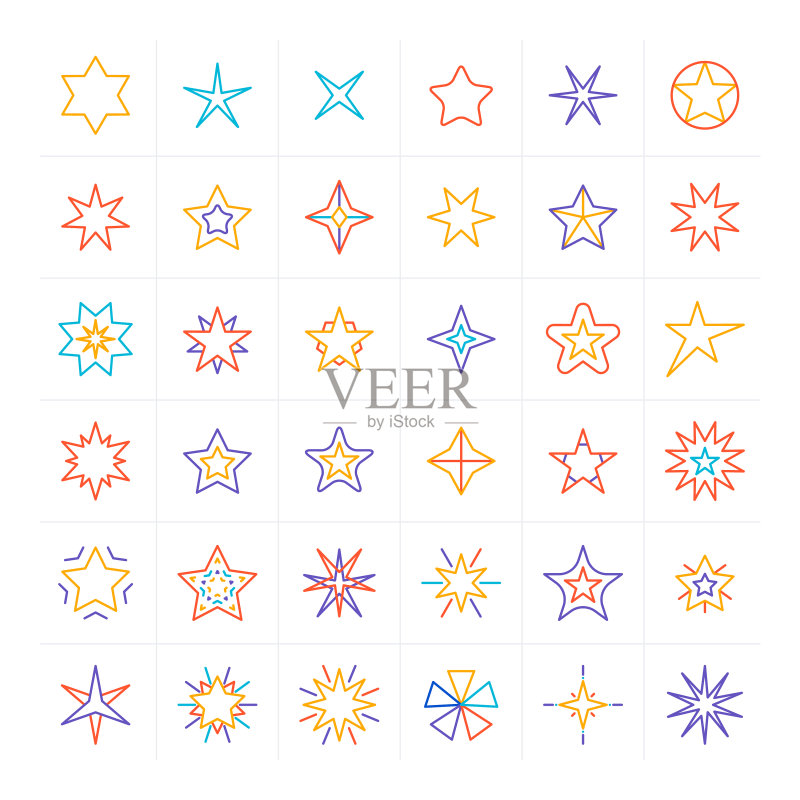 星星符号线条图标图标素材