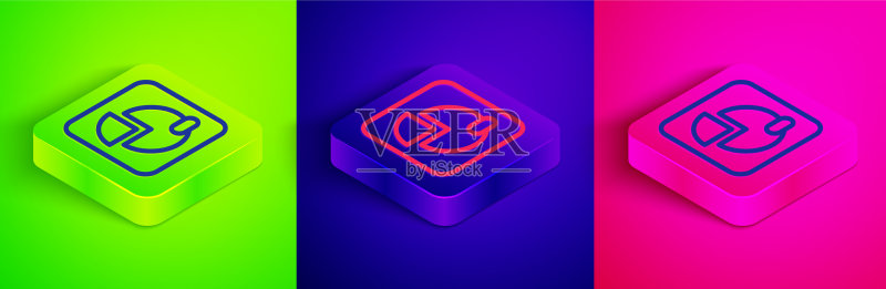 2.5D线条饼图信息图表图标图标素材