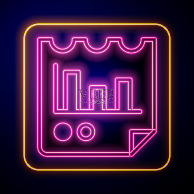 发光霓虹灯带图表的文件图标图标素材