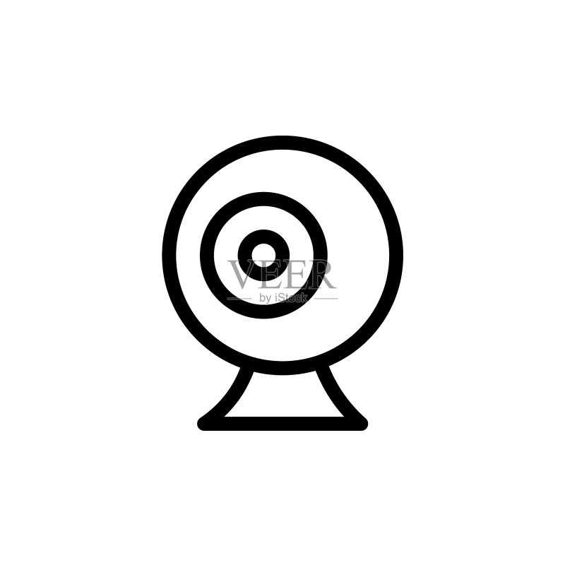 网络摄像头扁平线条图标标志模板图标素材