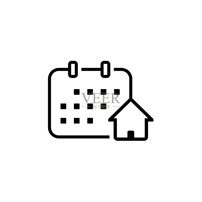 房屋日历图标矢量图图标素材