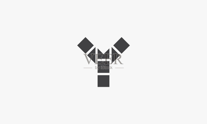 方形堆叠形状字母Y标志设计概念图标素材