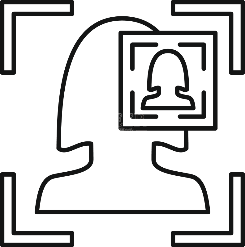女性面部识别系统图标轮廓样式图标素材