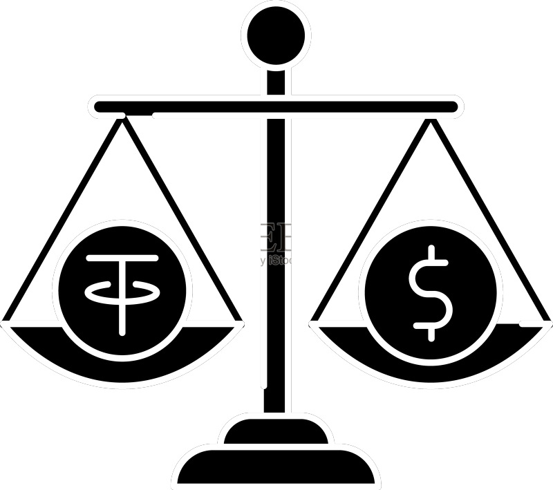 稳定币彩色线条图标,用于网页图标素材