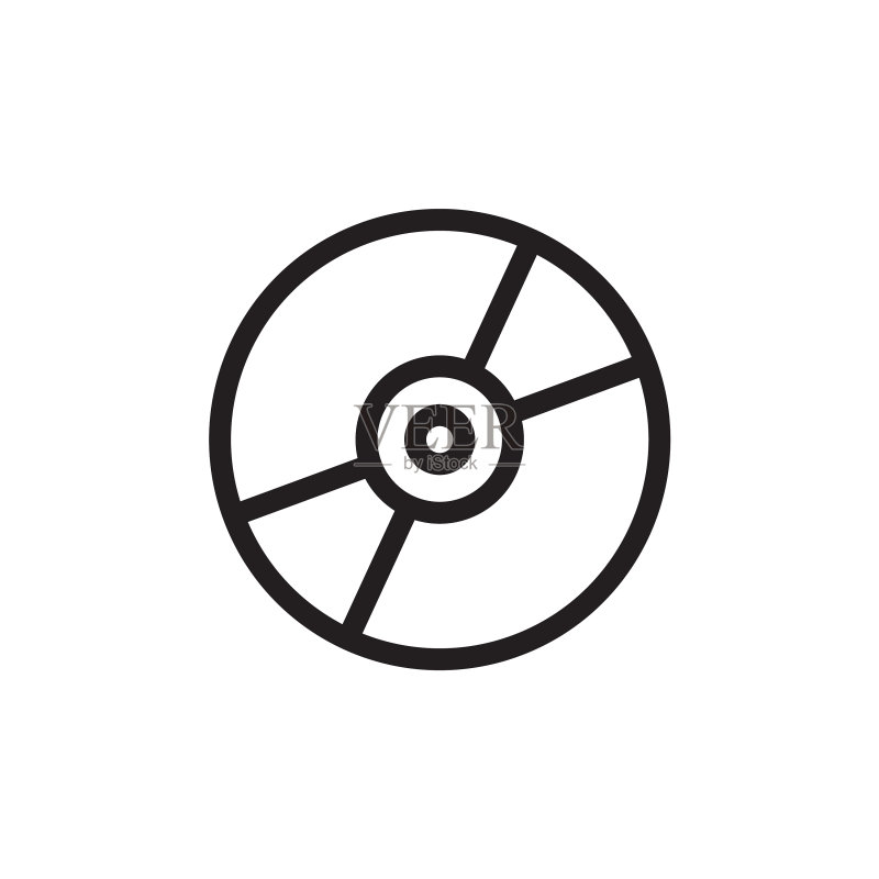扁平线条CD光盘图标Logo元素图标素材