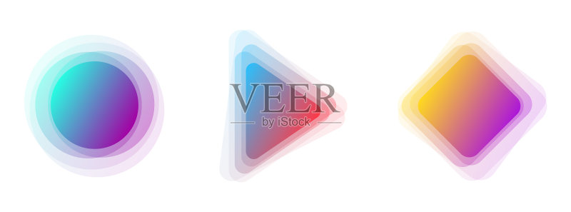 创意几何彩色banner合集图标素材