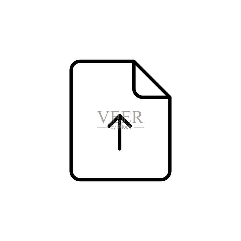 上传文件黑色图标,简约文档设计,适用于APP、UI、UX等,矢量EPS 10图标素材