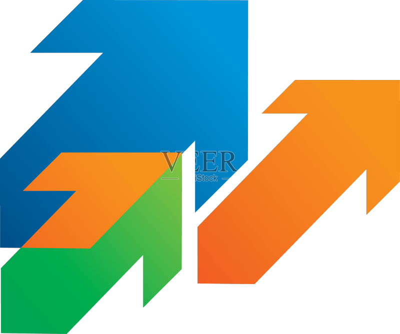 彩色箭头Logo模板设计图标素材