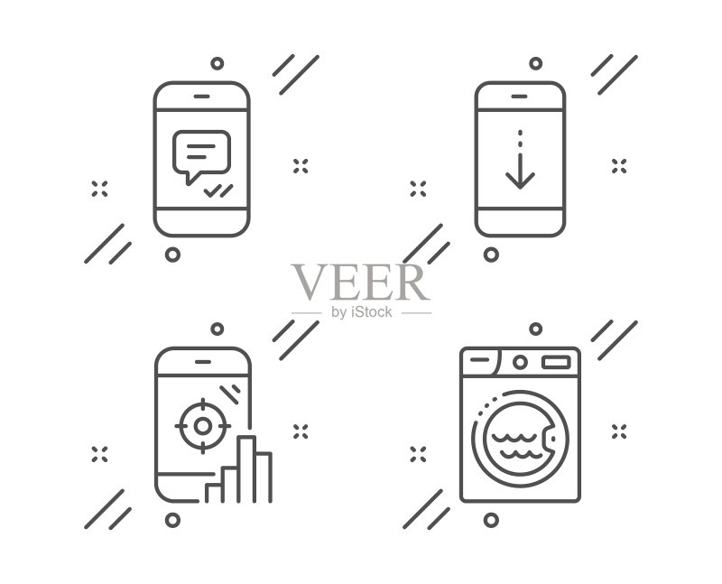 向下滚动消息和SEO手机图标图标素材