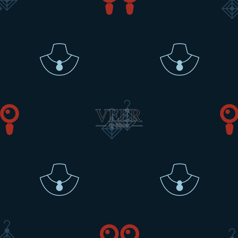 人体模型上的耳环和项链素材图标素材