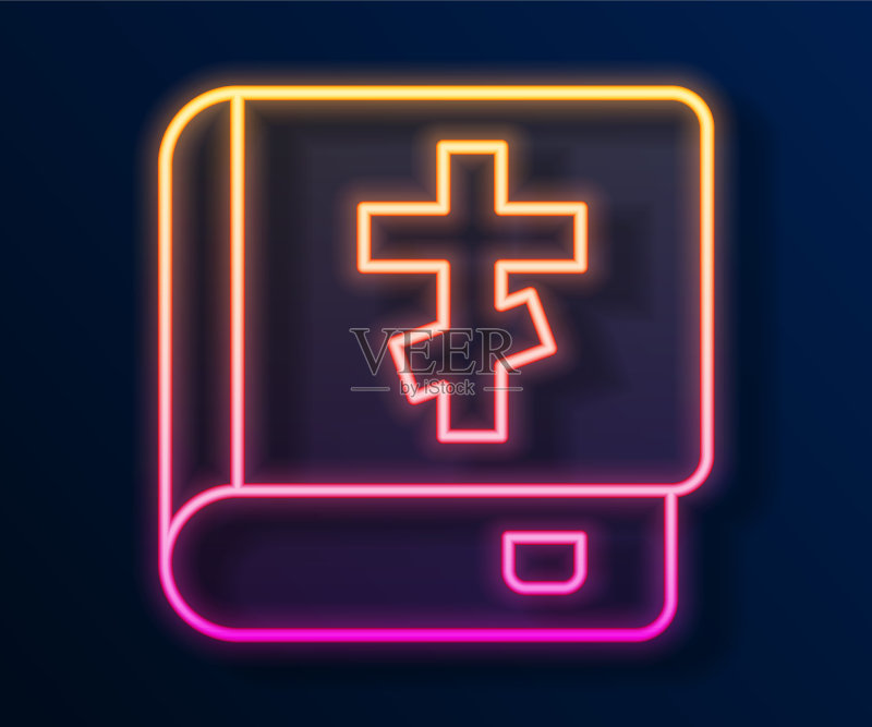 发光霓虹线圣经图标图标素材