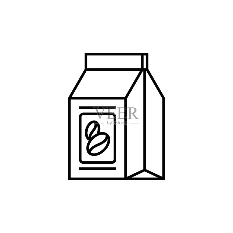 咖啡豆袋线条图标图标素材