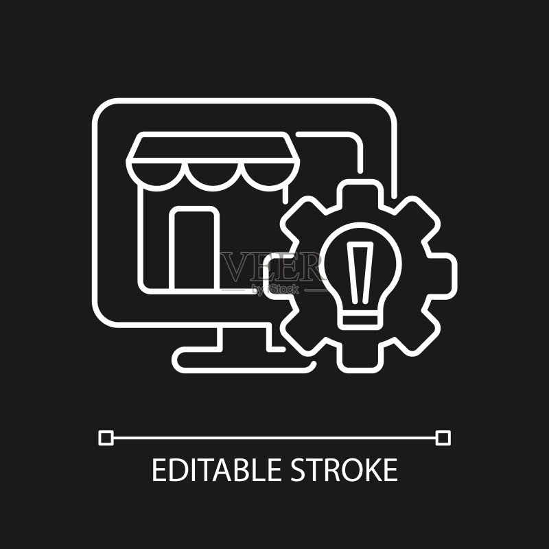 深色主题网站创建白色线性图标图标素材