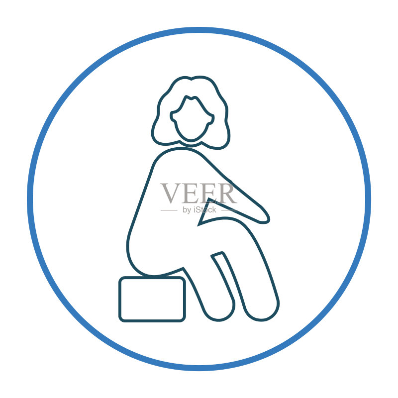 蹲伏姿势女性图标图标素材
