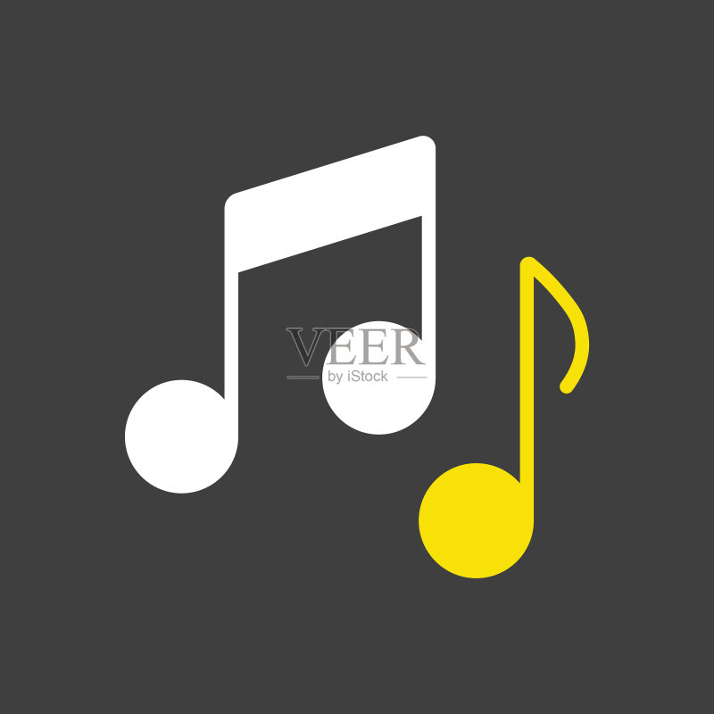 歌曲旋律音符标志图标素材