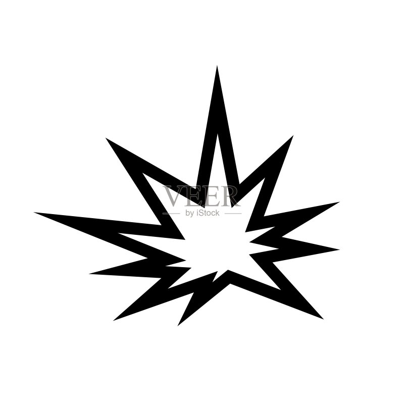 爆炸黑色矢量图标,爆炸符号图标素材