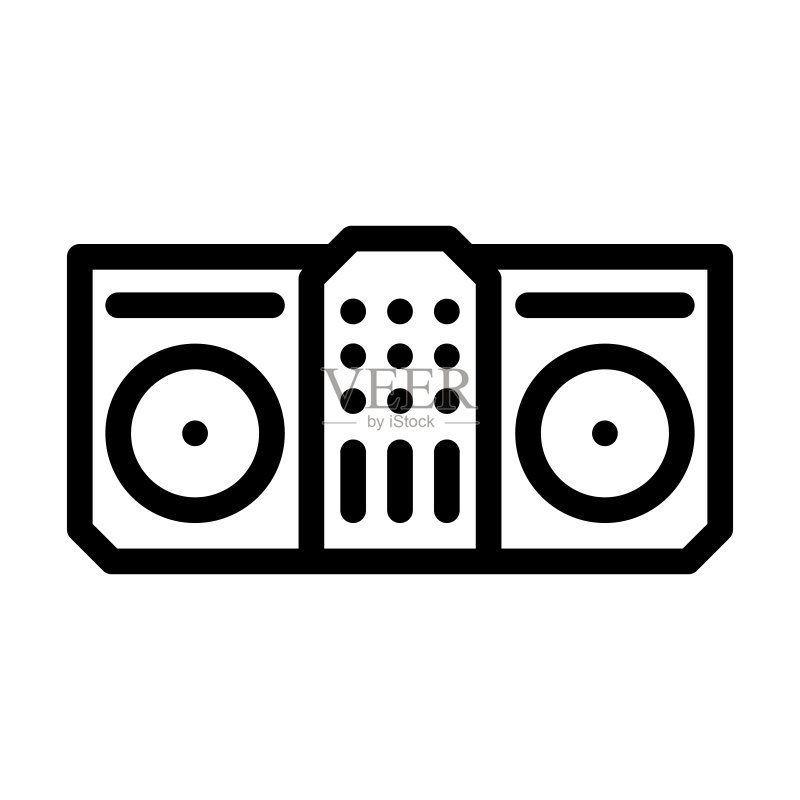 电子音乐线性图标矢量图图标素材