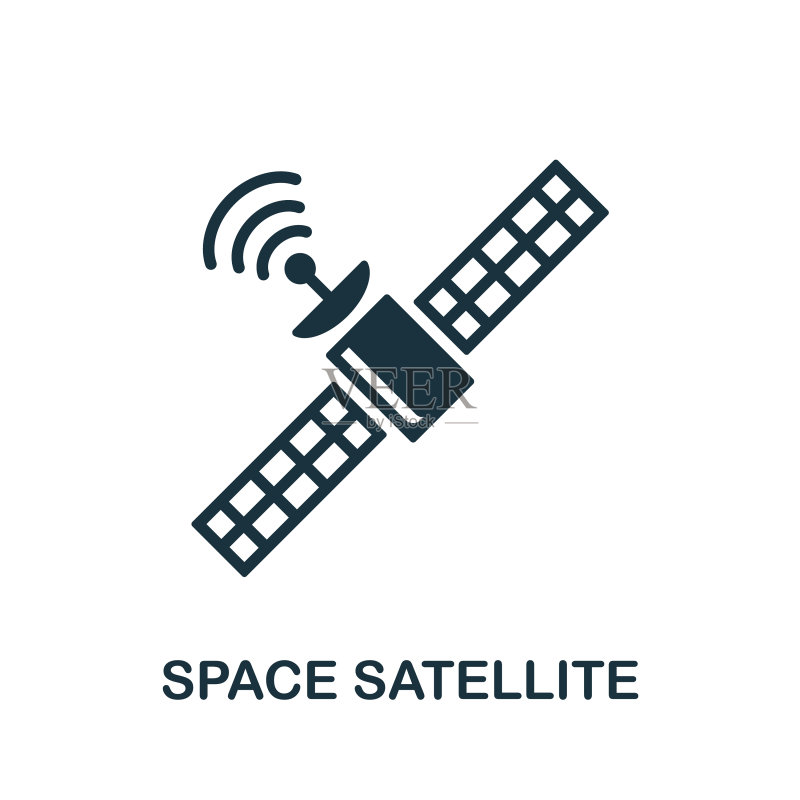 太空卫星单色图标图标素材
