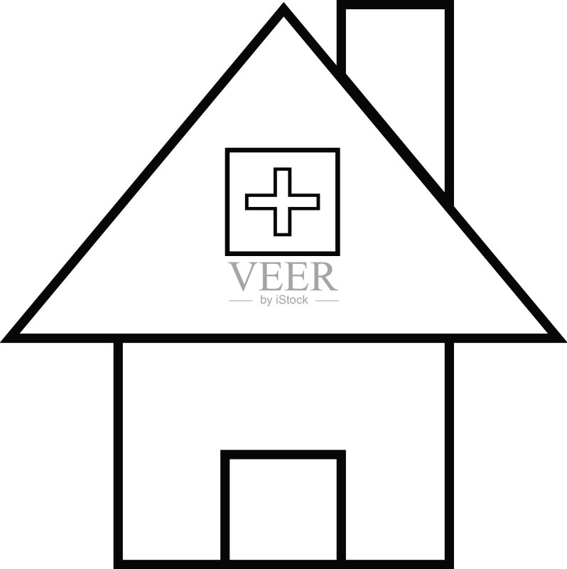 医院建筑轮廓图标图标素材