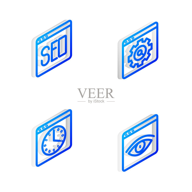 2.5D线条浏览器设置SEO图标素材