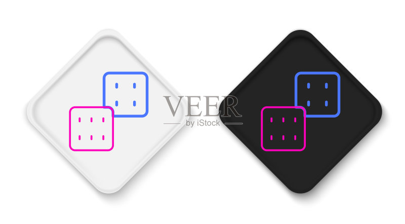 白色背景游戏骰子线条图标图标素材