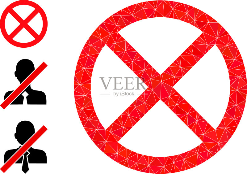 多边形停止图标和奖励图标图标素材