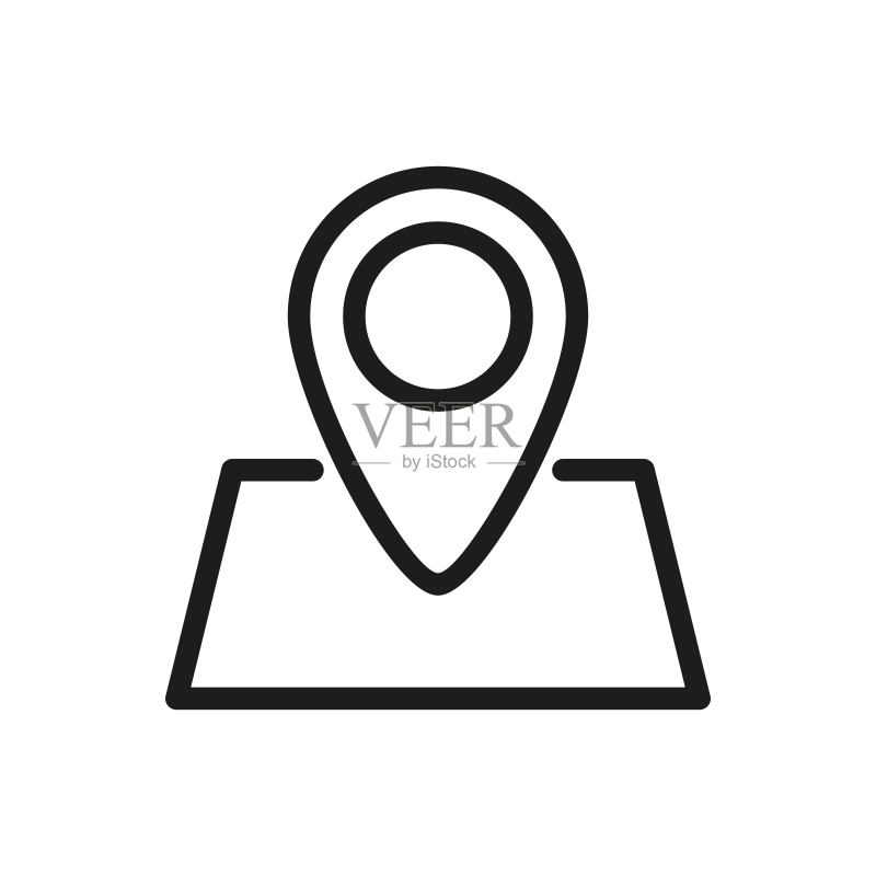 地理定位线图标:路线、位置、导航、GPS、地图图标素材