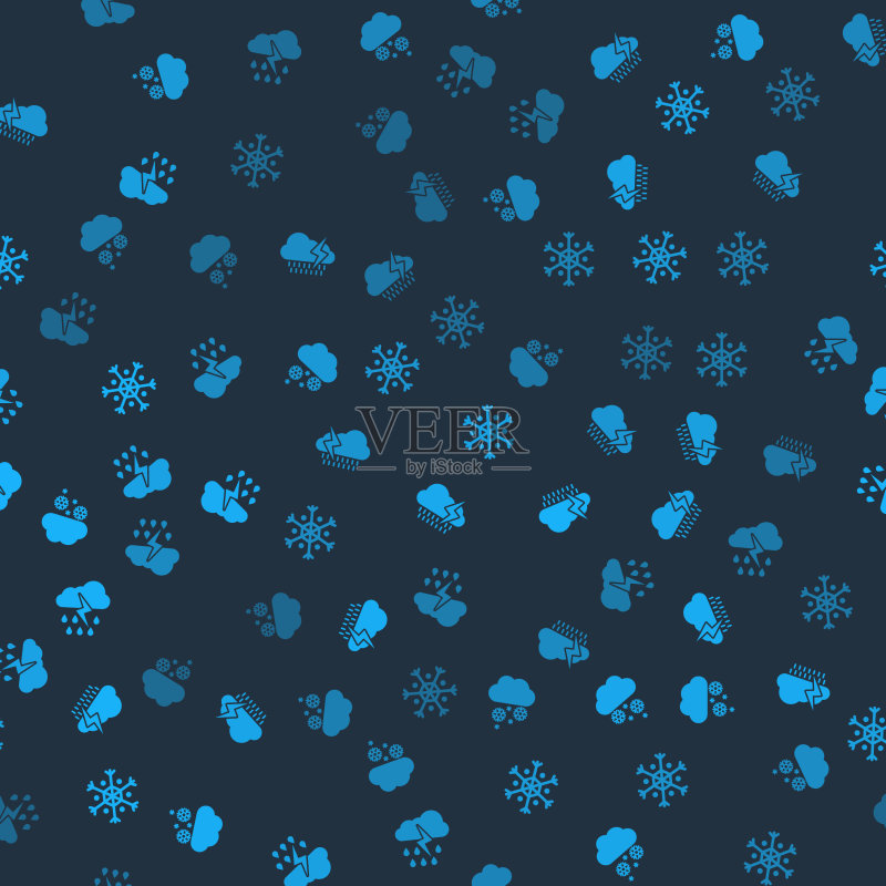云朵雪雨闪电雪花图标素材