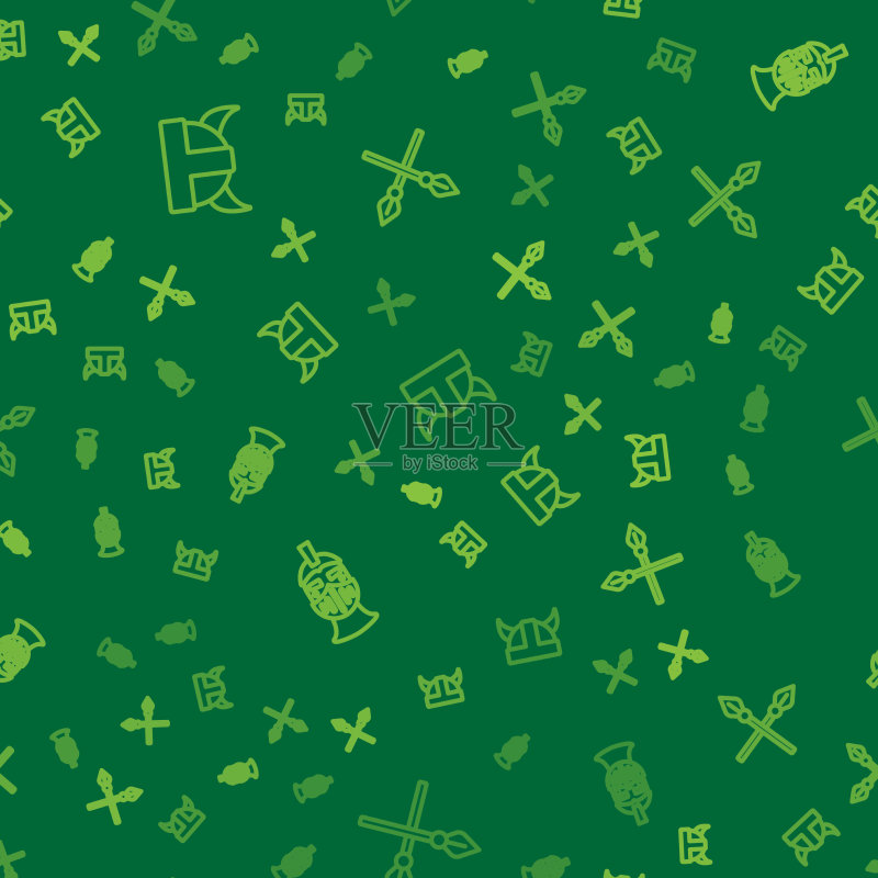 线条风维京人角盔中世纪铁图标素材