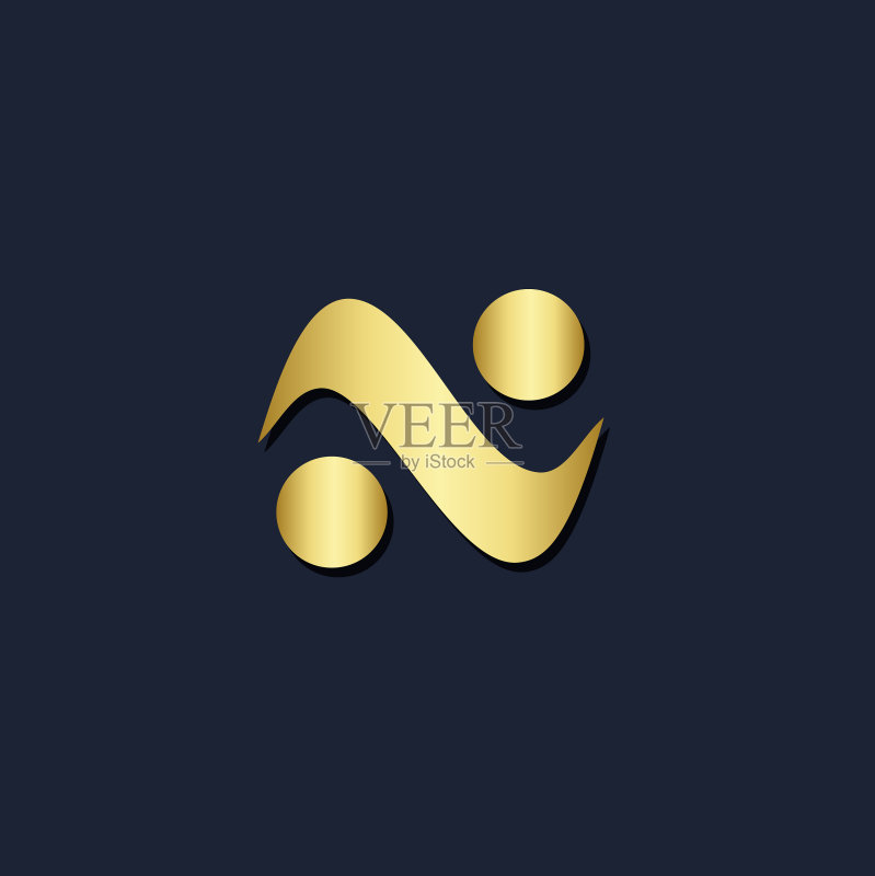 曲线抽象无限金色logo图标素材