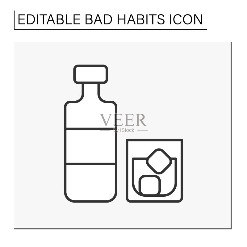 饮用线性图标图标素材