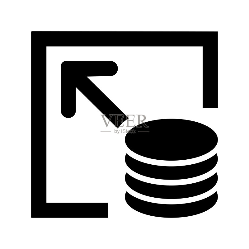 CDN存储图标。黑色矢量图形图标素材