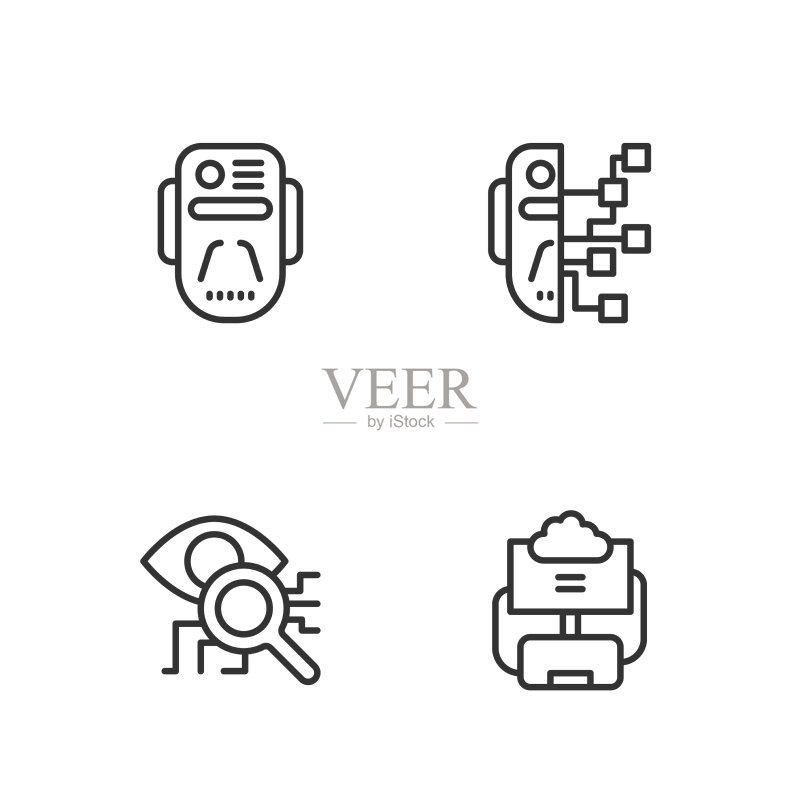云数据库眼球扫描人工智能图标素材