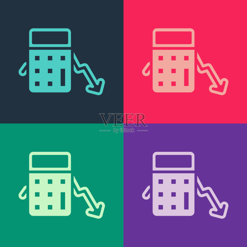 波普艺术费用计算图标图标素材