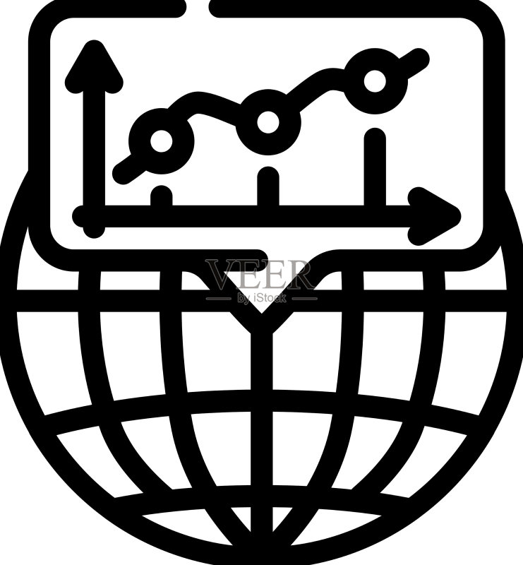 全球商业线性图标图标素材