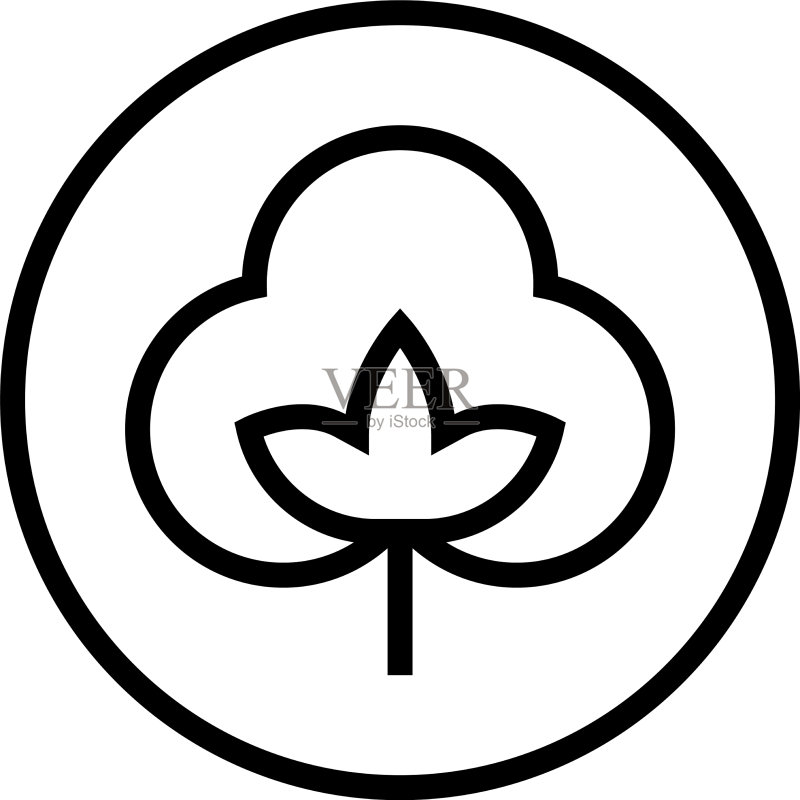 有机棉标签线条图标图标素材
