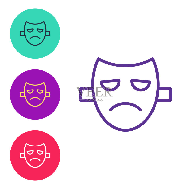 线条戏剧面具图标图标素材
