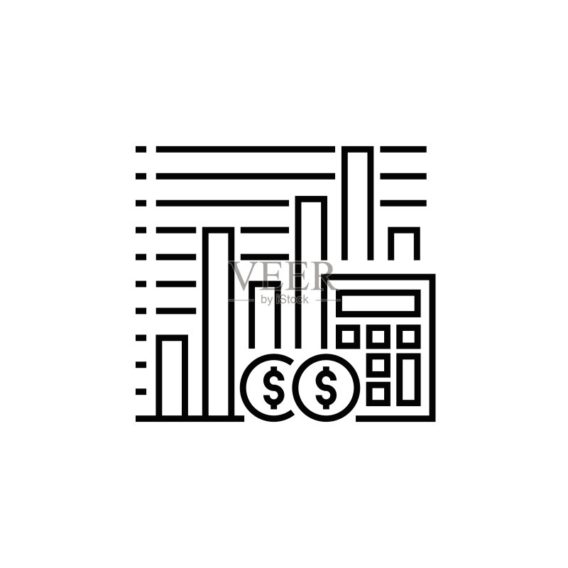 金融商业图表线条图标图标素材