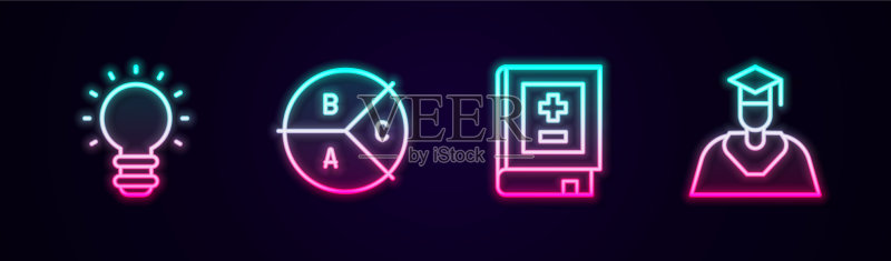 创意灯泡饼图banner图标素材