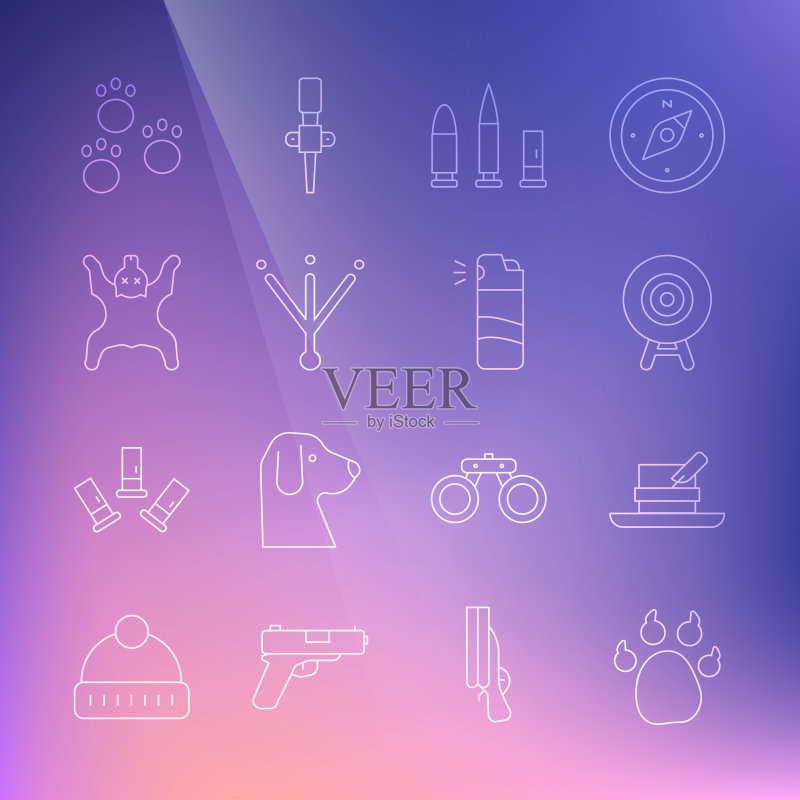 爪印猎人羽毛帽图标素材