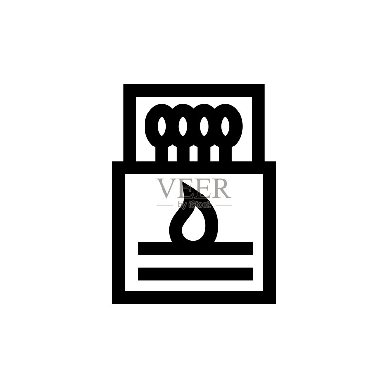 火柴和打火机线性图标图标素材